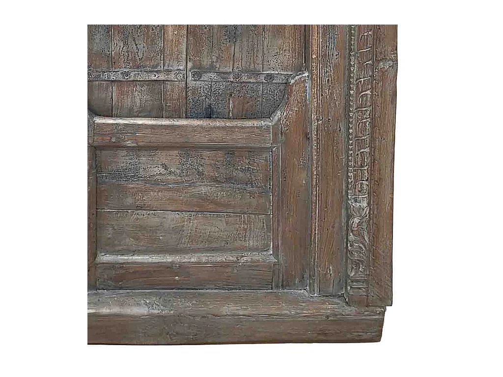 Fenêtre artisanale en bois marron 99x11x148h cm