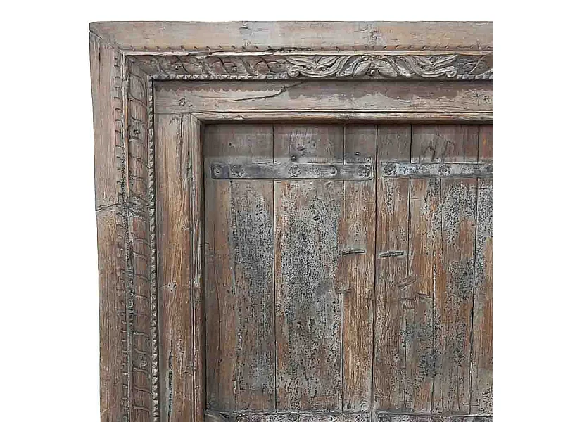 Ventana de madera acabado artesanal marrón 99x11x148h cm