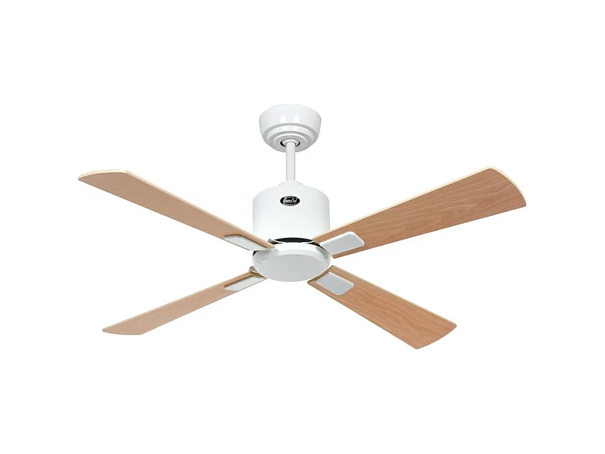 eco neo III 103 ventilateur wifi sans lumière, corps blanc avec pales en érable et hêtre, casafan