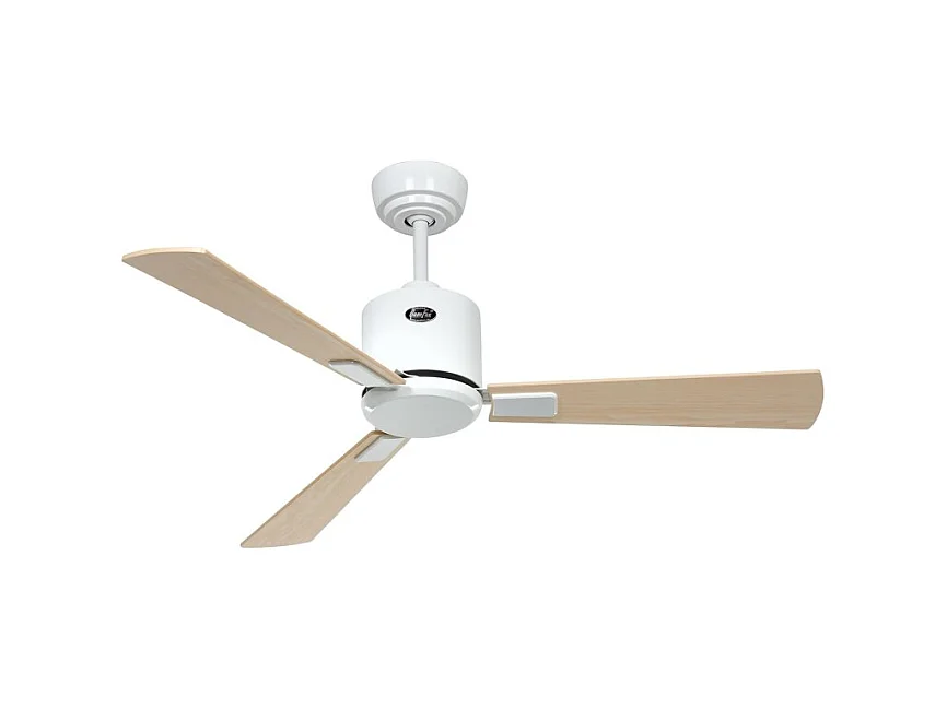 eco neo III 103 ventilateur wifi sans lumière, corps blanc avec pales en érable et hêtre, casafan