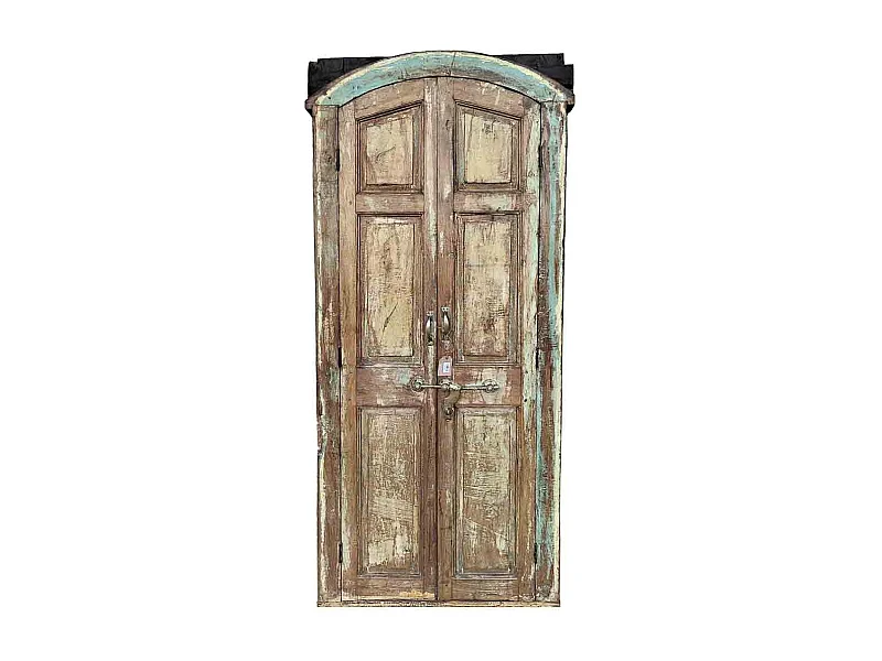 Puerta de madera con acabado artesanal 89x13x210h cm