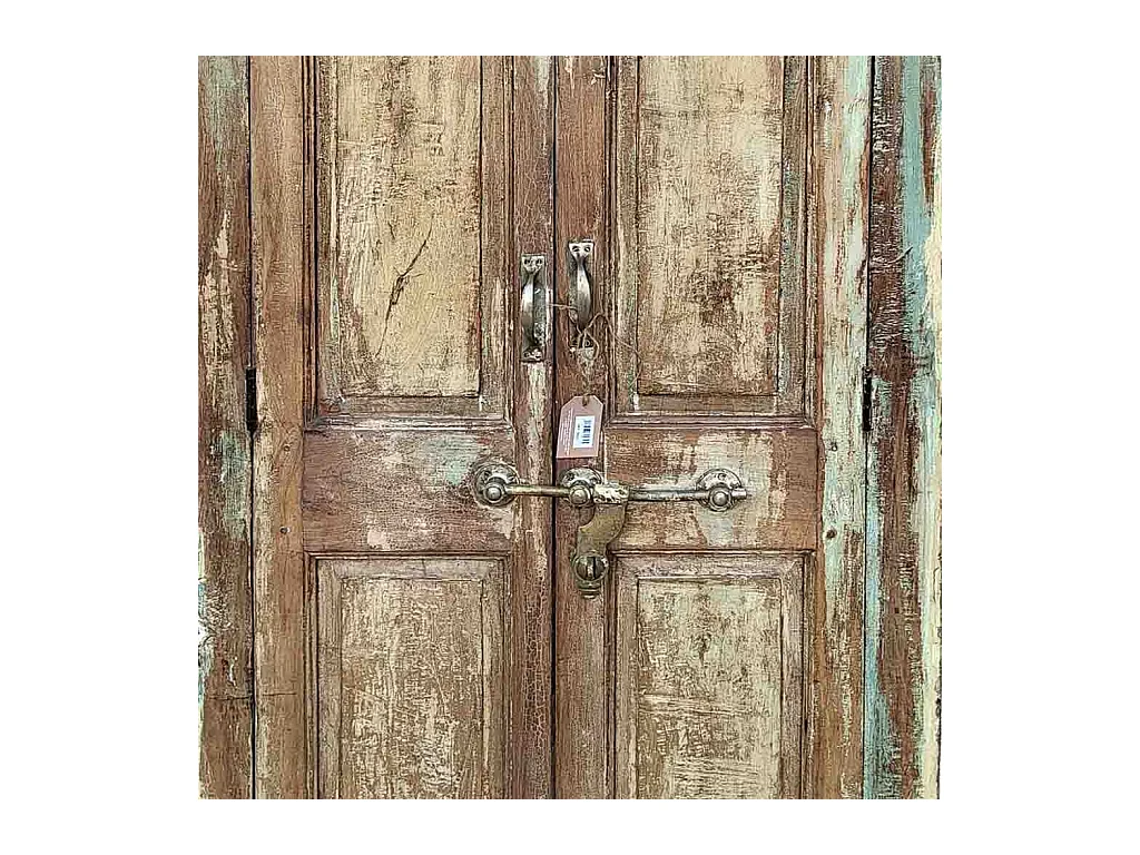 Puerta de madera con acabado artesanal 89x13x210h cm