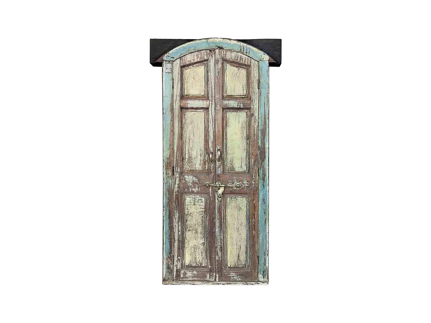 Puerta de madera marrón con acabado artesana marrón 90x12x208h cm