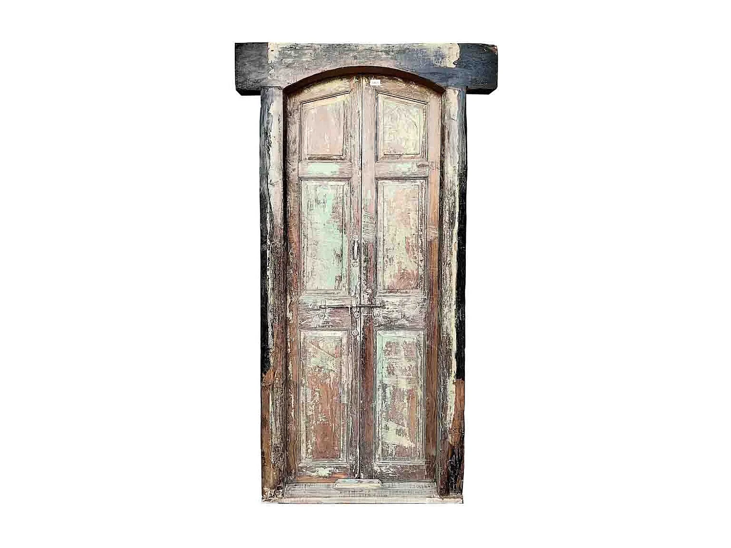 Puerta de madera marrón con acabado artesana marrón 90x12x208h cm