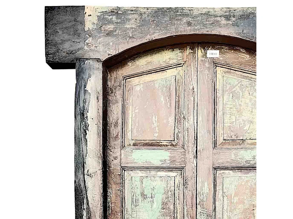 Puerta de madera marrón con acabado artesana marrón 90x12x208h cm