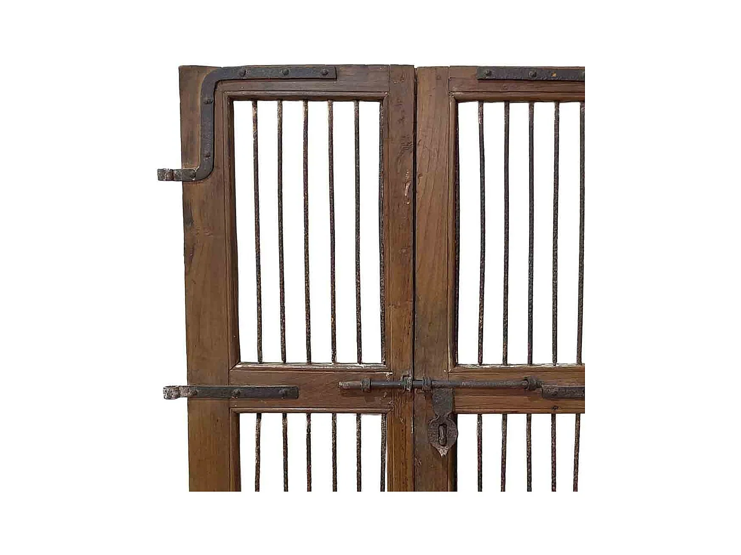 Porte artisanale en bois marron 96 x 4 x 170 cm h
