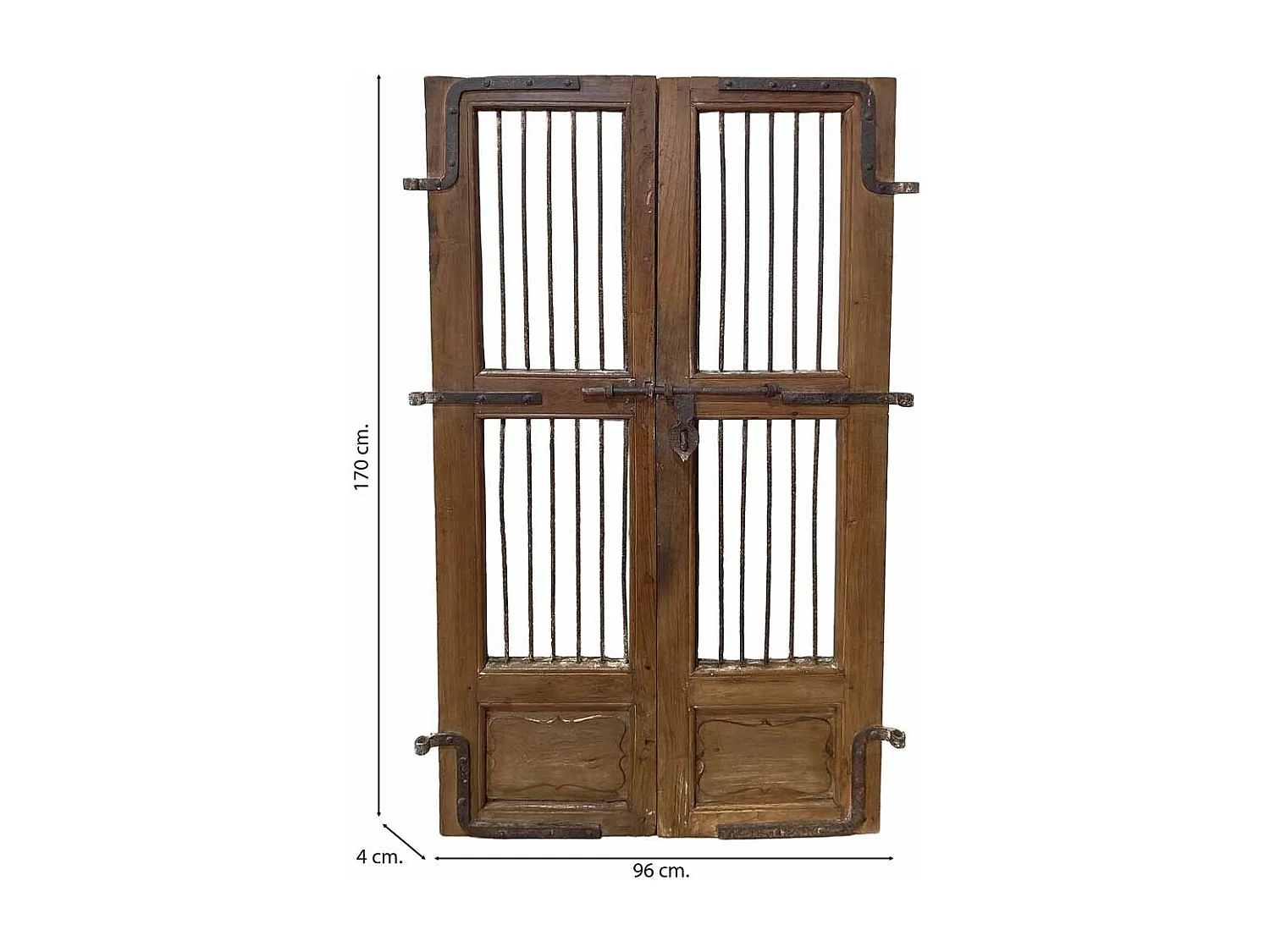 Porta de madeira artesanal castanha 96x4x170 cm