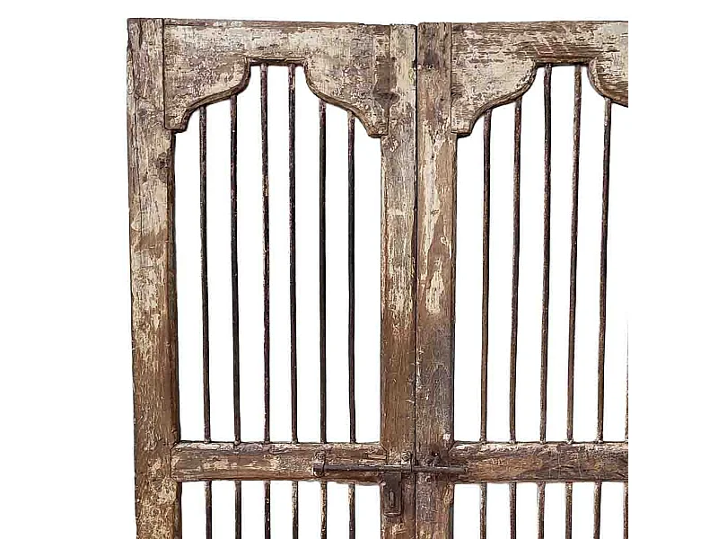 Puerta de madera acabado artesanal marrón 99x4x185h cm