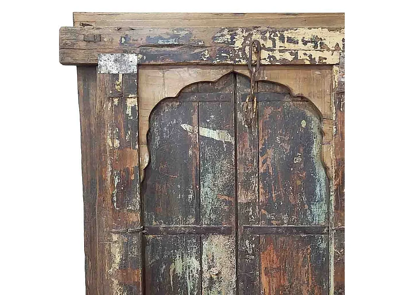 Janela de madeira castanha feita à mão 103x12x166 cm