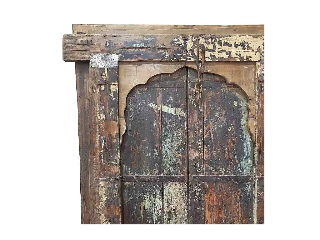 Fenêtre en bois marron faite main 103 x 12 x 166 cm