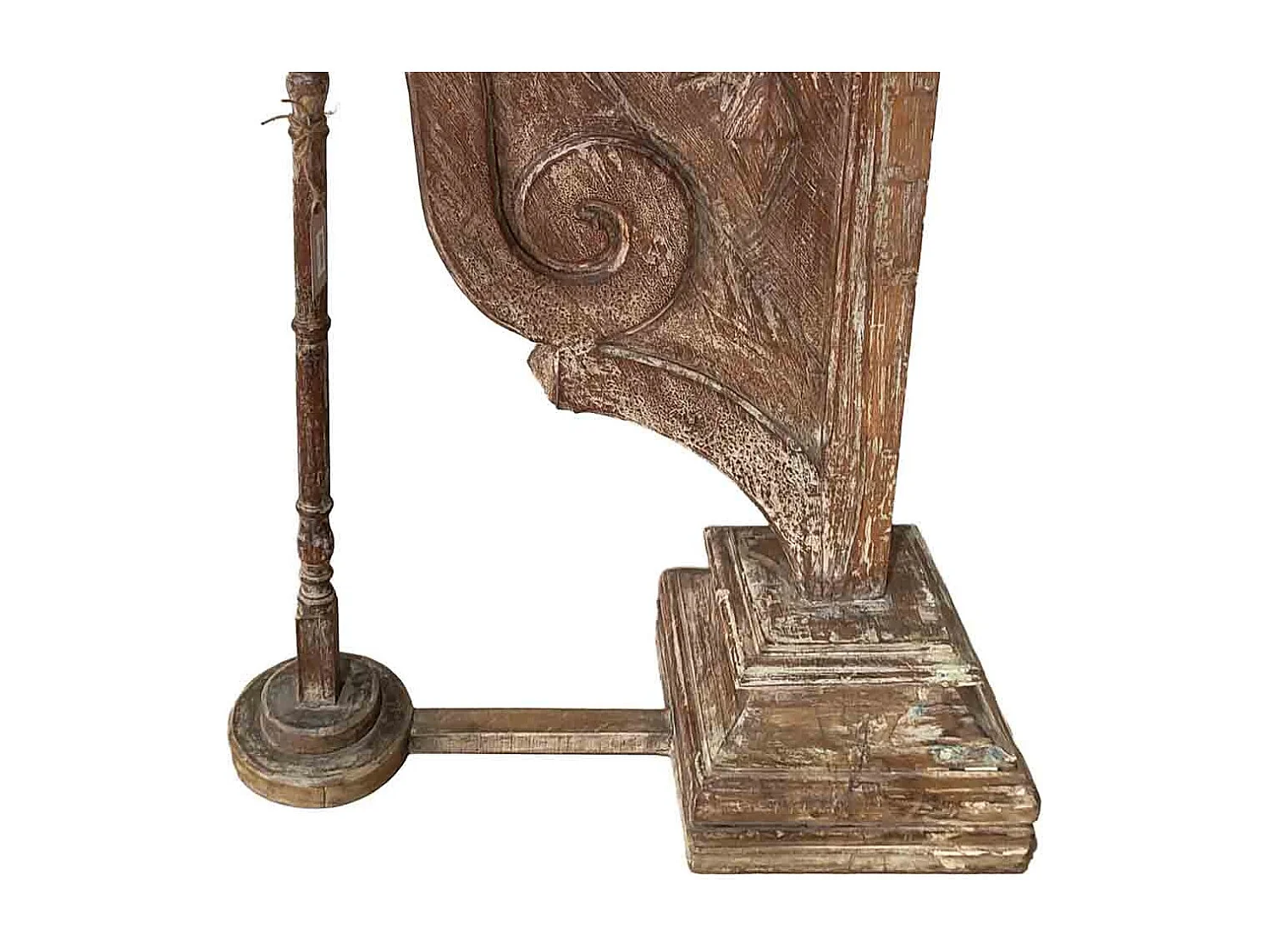 Meuble d'entrée artisanal en bois marron 91x51x95h cm