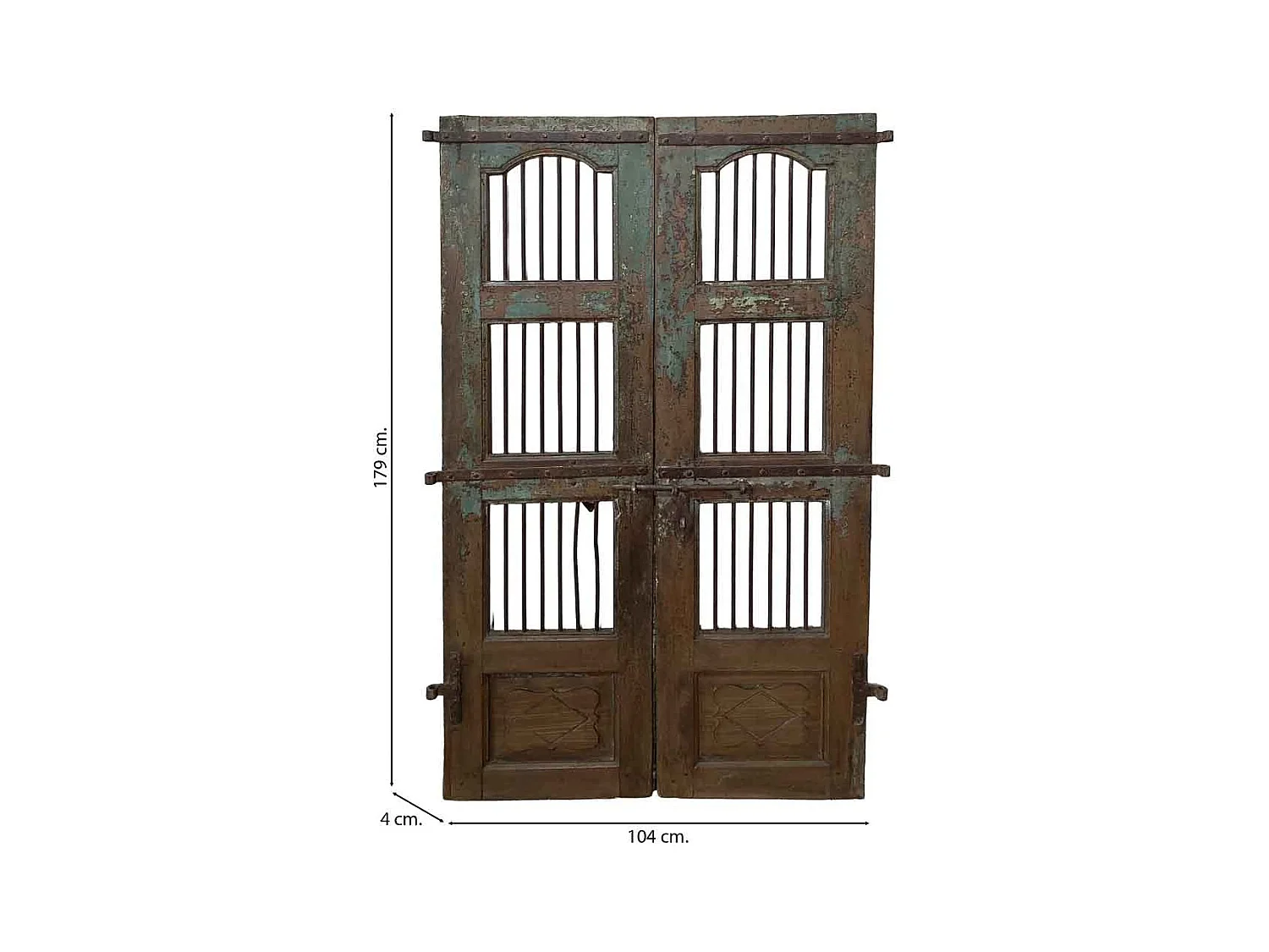 Porta de madeira artesanal castanha 104x4x179 cm