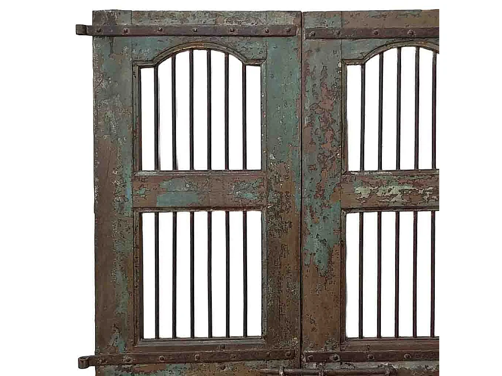 Puerta de madera acabado artesanal marrón 104x4x179h cm