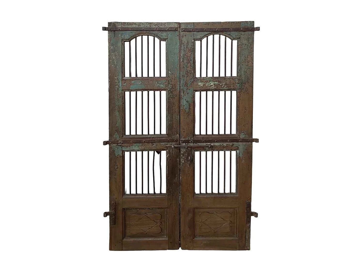 Puerta de madera acabado artesanal marrón 104x4x179h cm