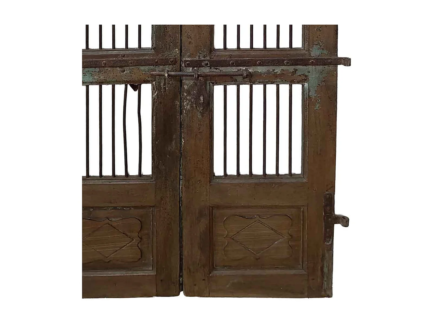 Puerta de madera acabado artesanal marrón 104x4x179h cm