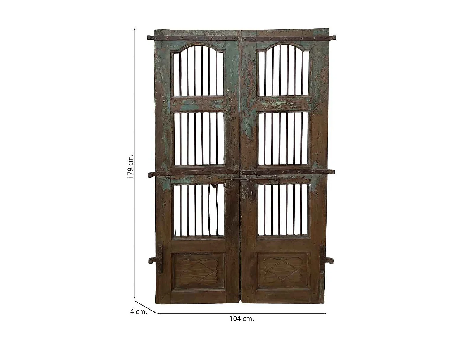 Puerta de madera acabado artesanal marrón 104x4x179h cm