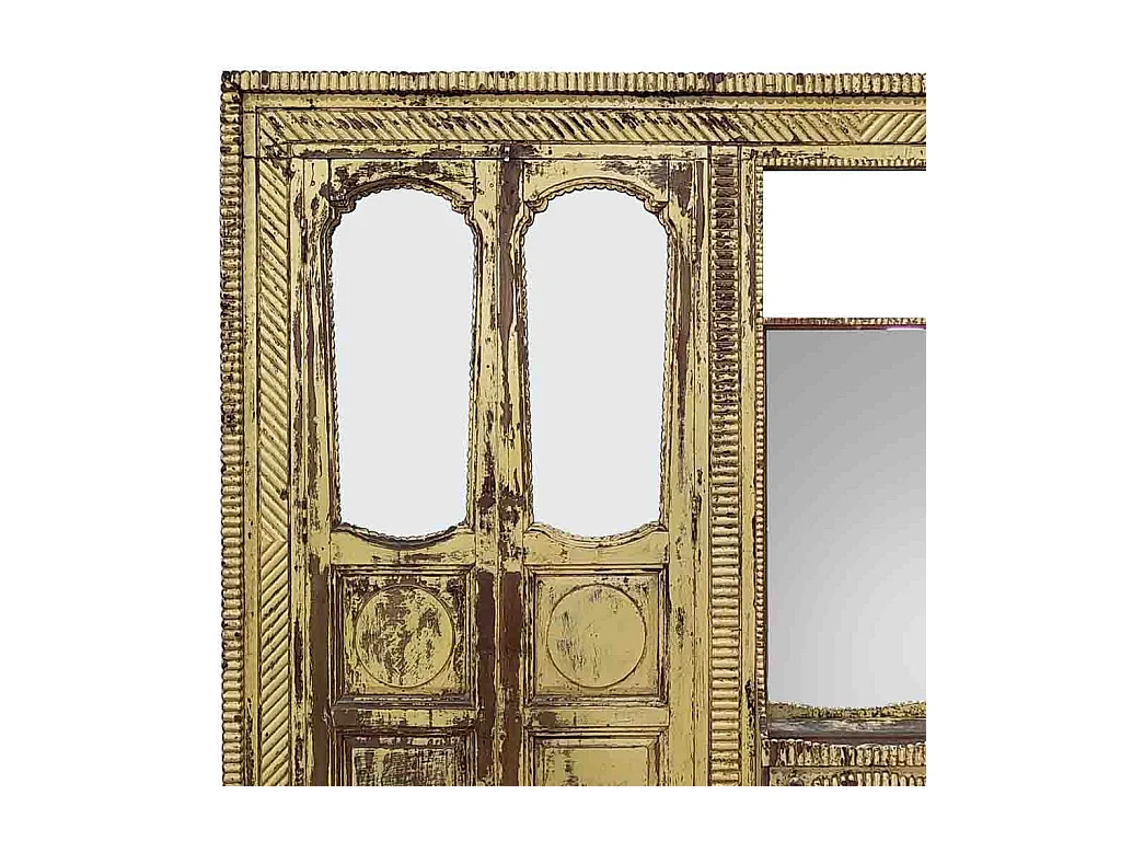 Fenêtre en bois marron faite main 247 x 6 x 174 cm