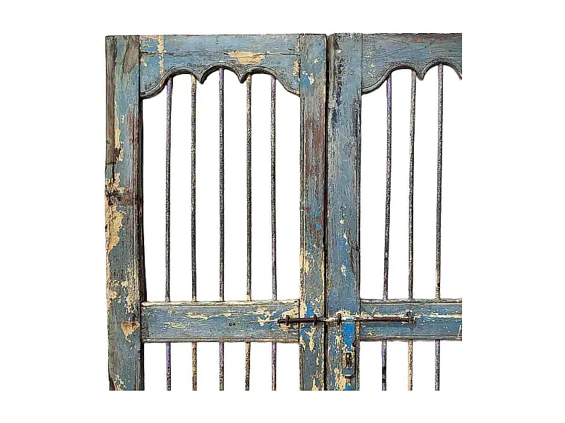 Puerta de madera acabado artesanal azul 102x3x170h cm