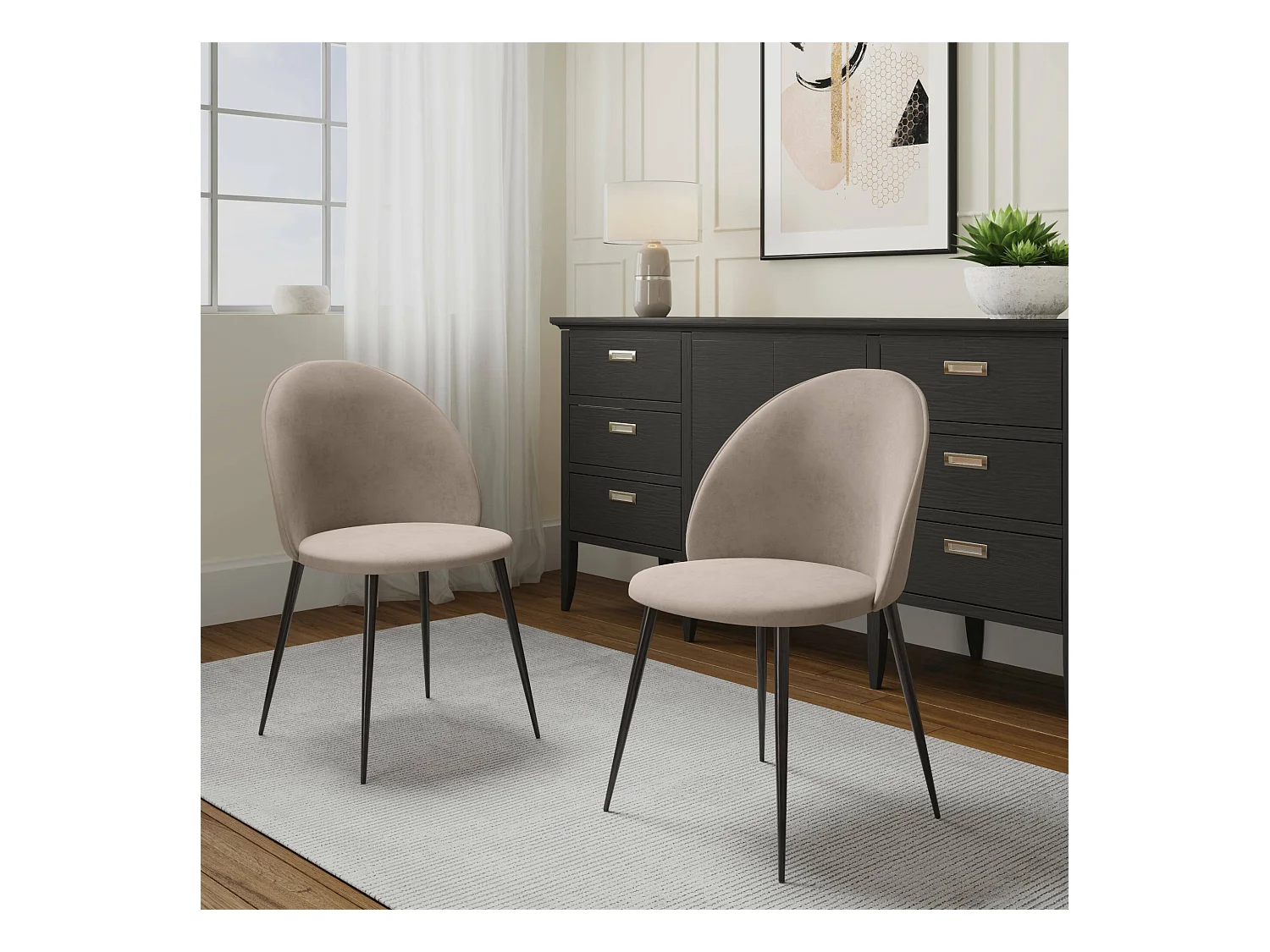 Chaise Achito, 2 Chaises, Noir