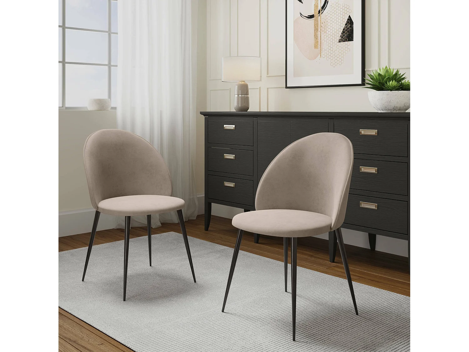 Chaise Achito, 2 Chaises, Noir