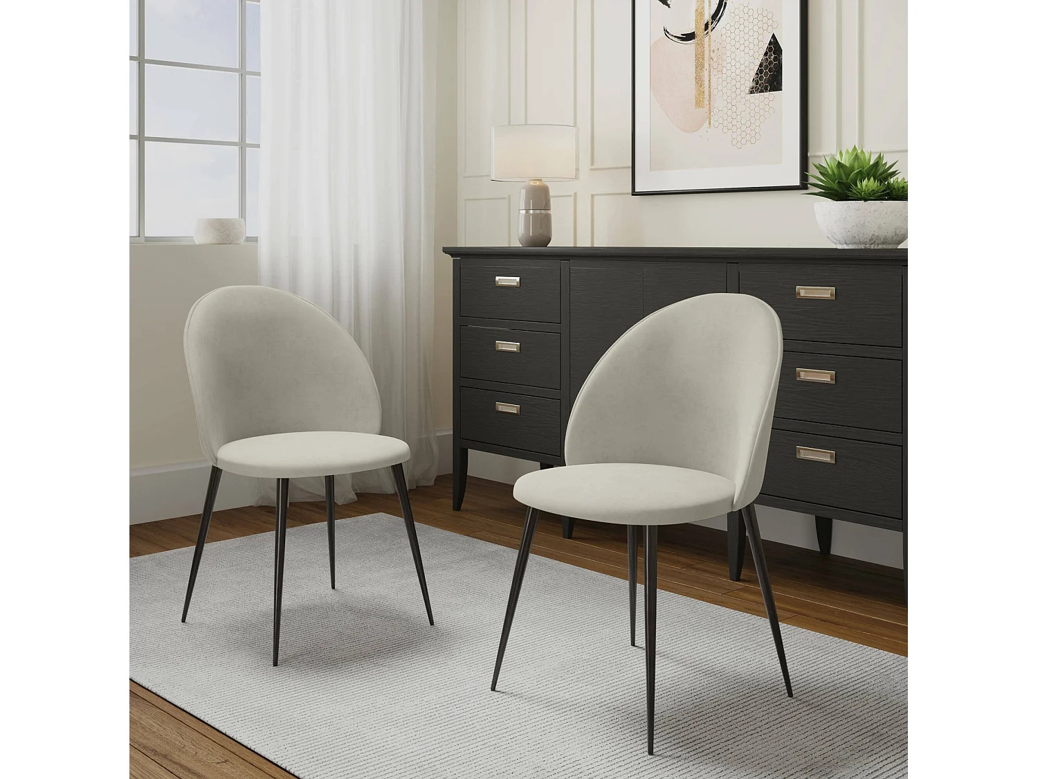 Chaise Achito, 2 Chaises, Noir