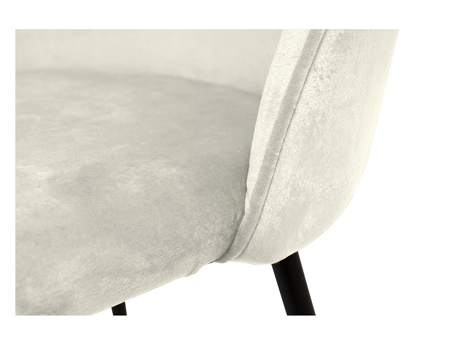 Juego de 2 sillas Achito, Sillón tapizado en terciopelo, Silla de comedor acolchada, Asiento para reuniones, 51x54h82 cm, Blanco