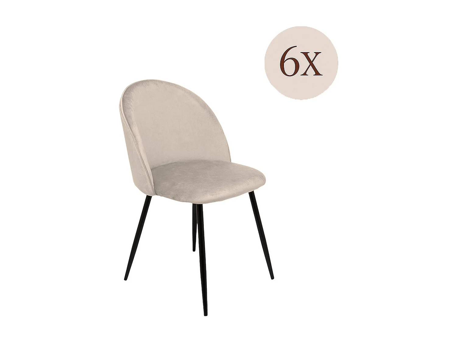 Achito Stuhl, 6 Stück, Schwarz