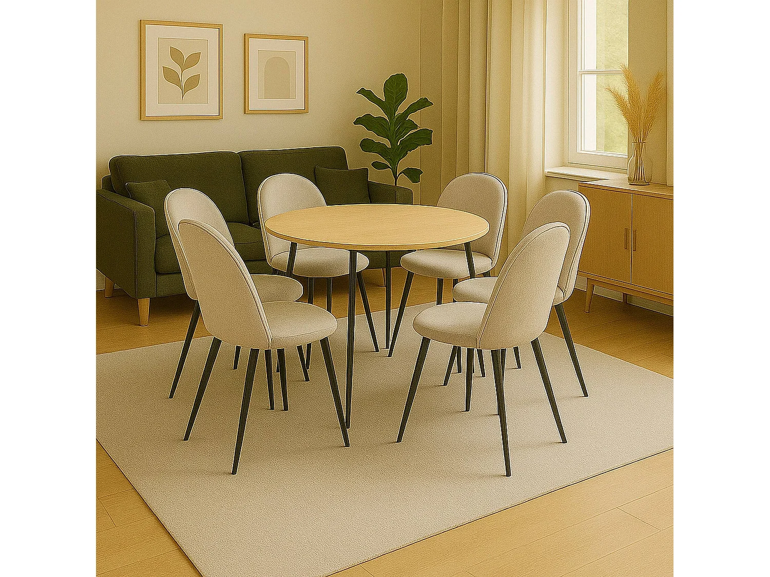 Achito Stuhl, 6 Stück, Schwarz