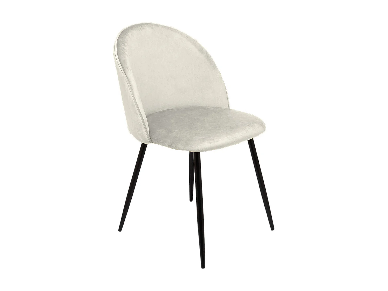 Conjunto de 6 cadeiras Achito, Poltrona forrada a veludo, Cadeira de jantar almofadada, Assento de reunião, 51x54h82 cm, Branco