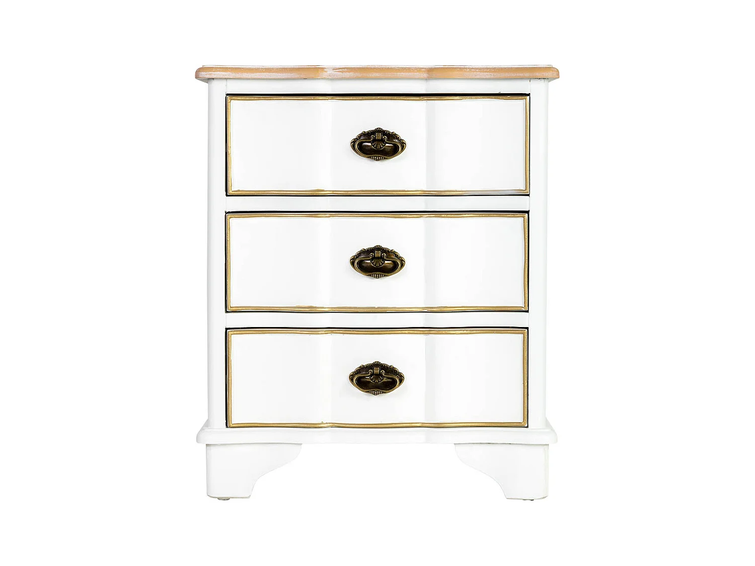 Mesita de noche de madera blanca 50x35x60h cm