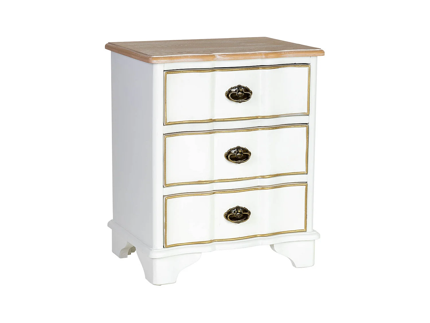 Mesita de noche de madera blanca 50x35x60h cm