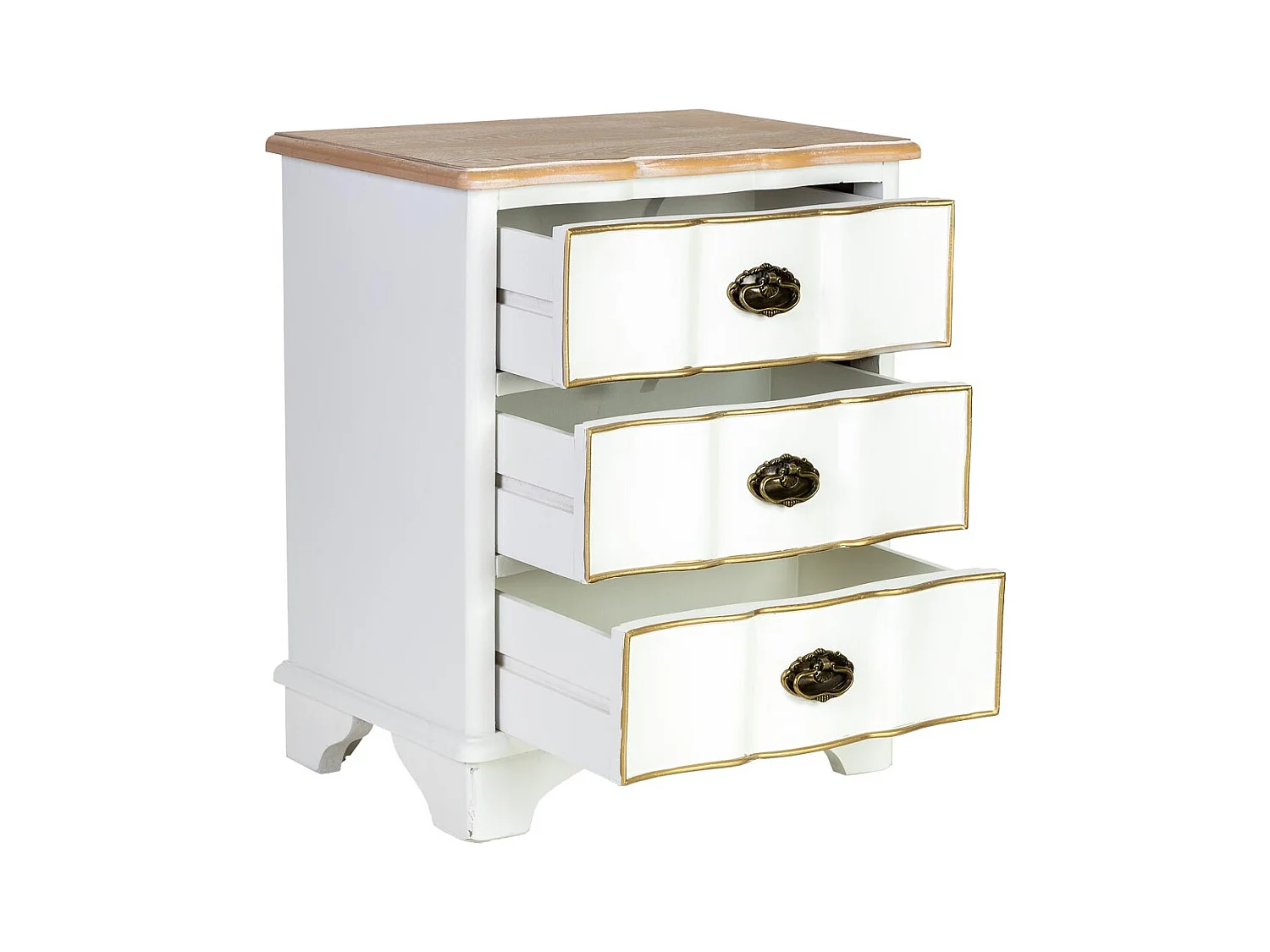 Mesita de noche de madera blanca 50x35x60h cm