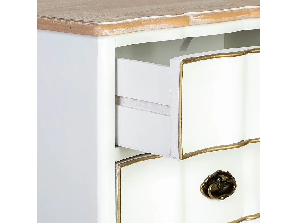 Mesita de noche de madera blanca 50x35x60h cm