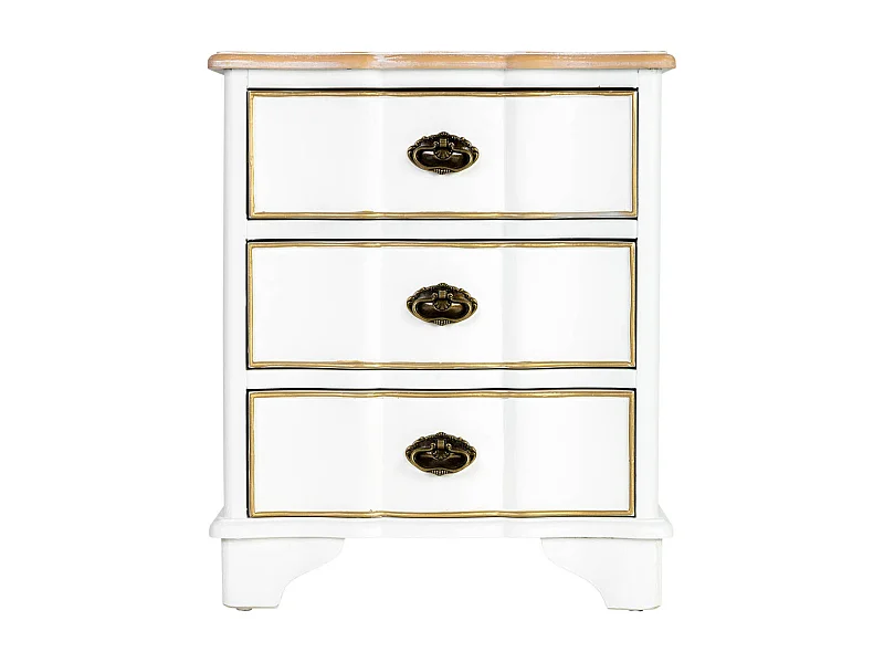 Mesita de noche de madera blanca 50x35x60h cm