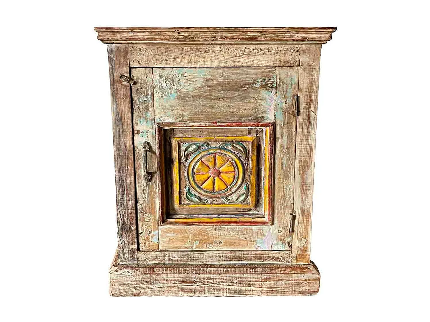 Mesa de centro em madeira artesanal castanha, 52x26x69cm