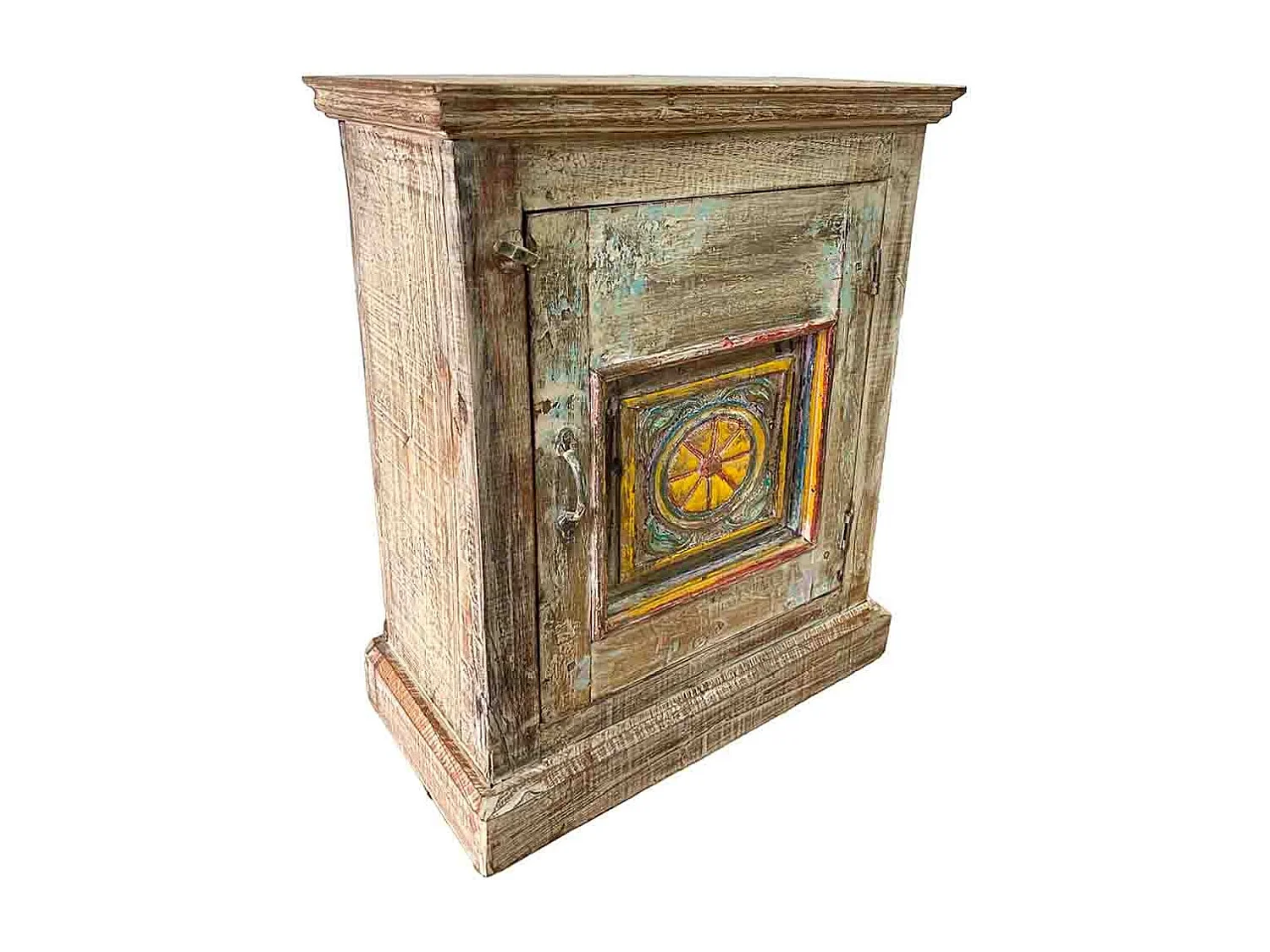 Mesa de centro em madeira artesanal castanha, 52x26x69cm