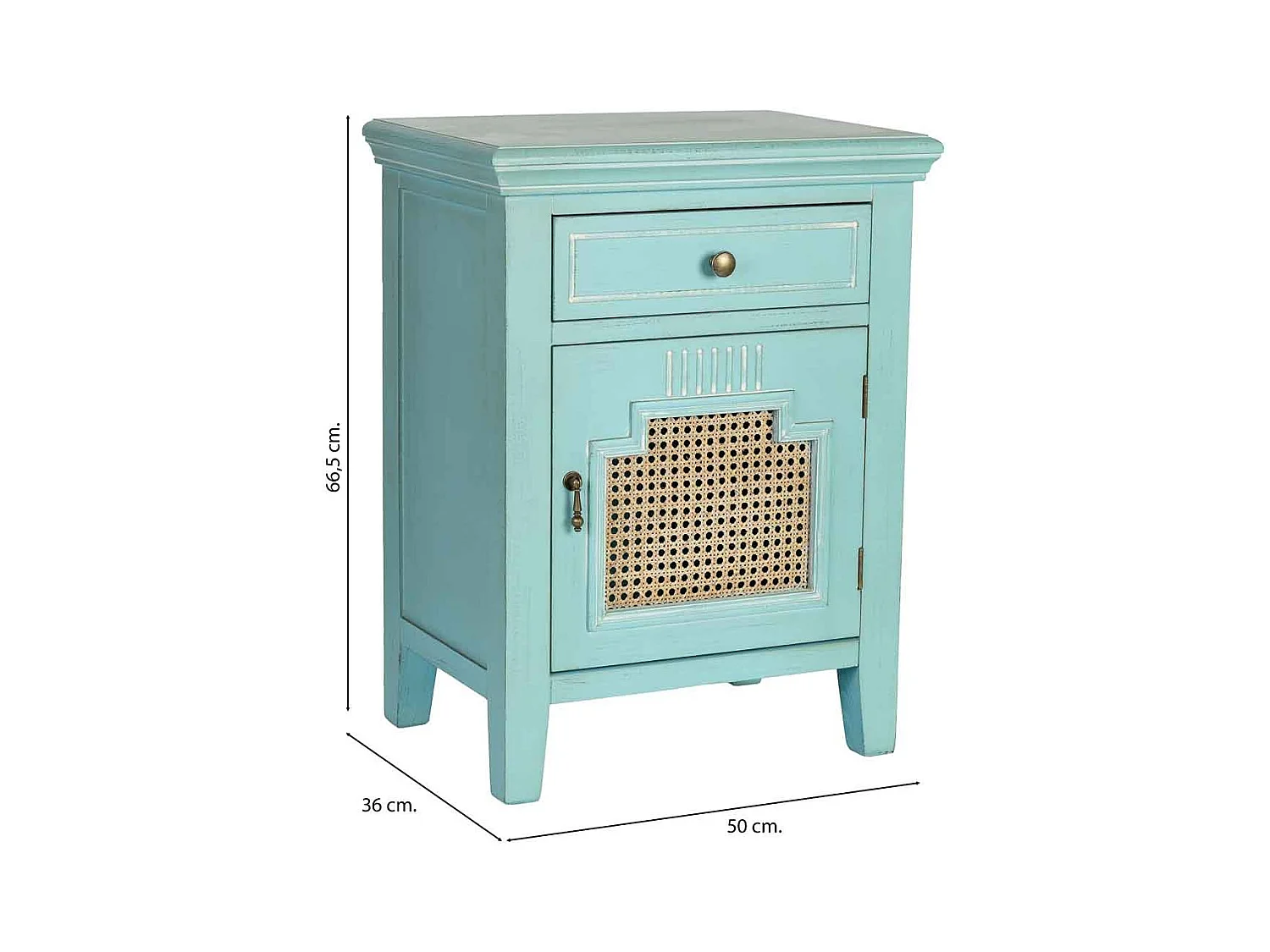 Table de chevet en bois avec 1 porte et 1 tiroir 50x36x66,5 h