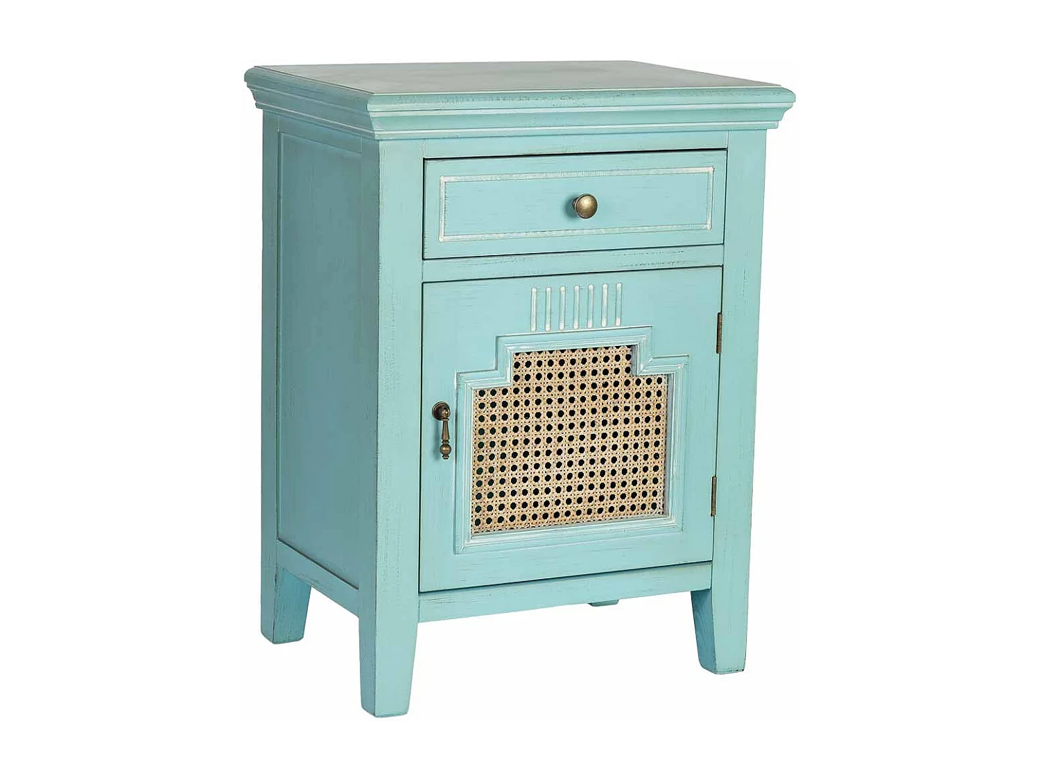 Mesa de cabeceira em madeira com 1 porta e 1 gaveta 50x36x66,5 cm