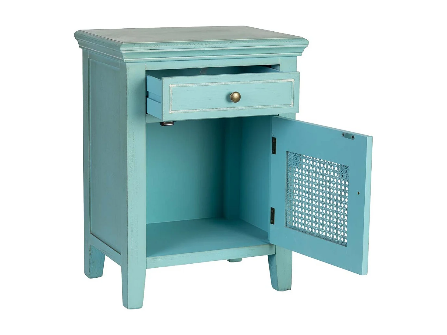 Comodino in legno con 1 anta e 1 cassetto 50x36x66,5h cm