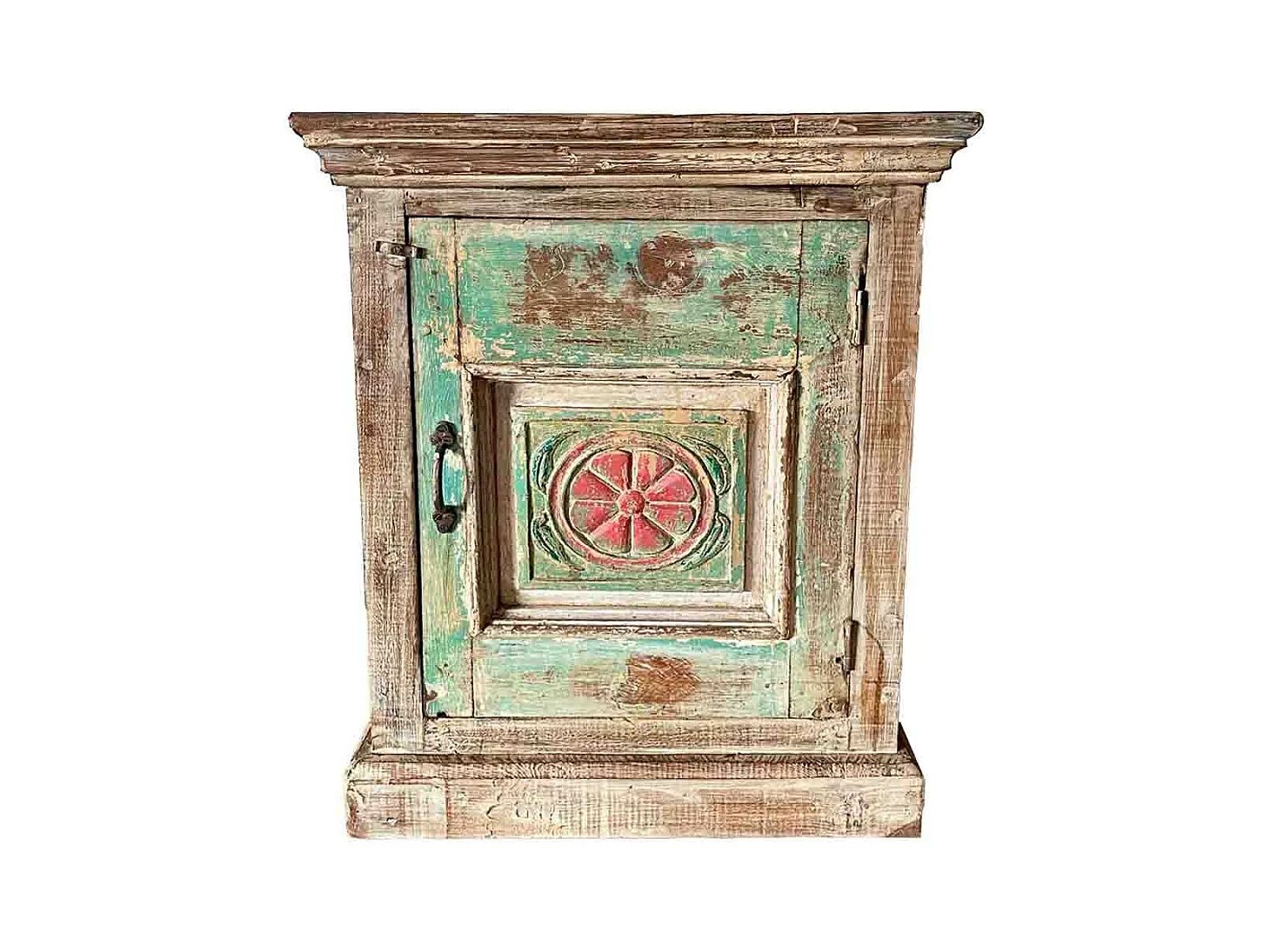 Mesa de madeira azul artesanal, 53x27x69 cm