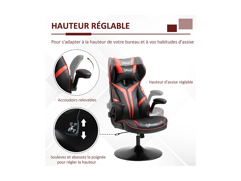Fauteuil gaming ACTARUS rouge et noir