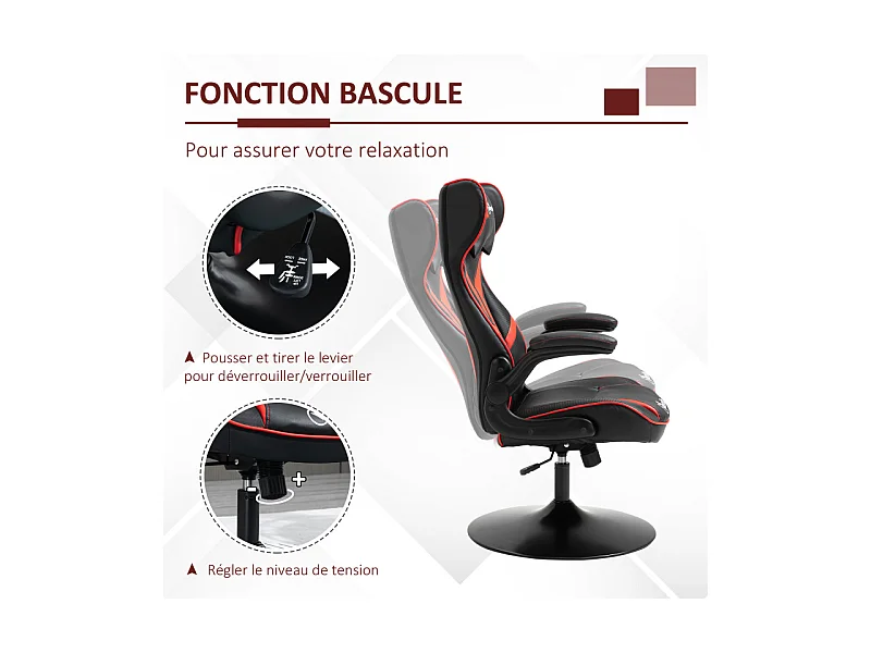 Fauteuil gaming ACTARUS rouge et noir