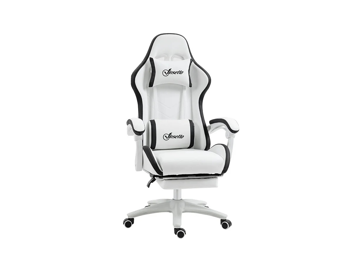 Chaise de bureau gaming inclinable réglable TITTO blanche et grise