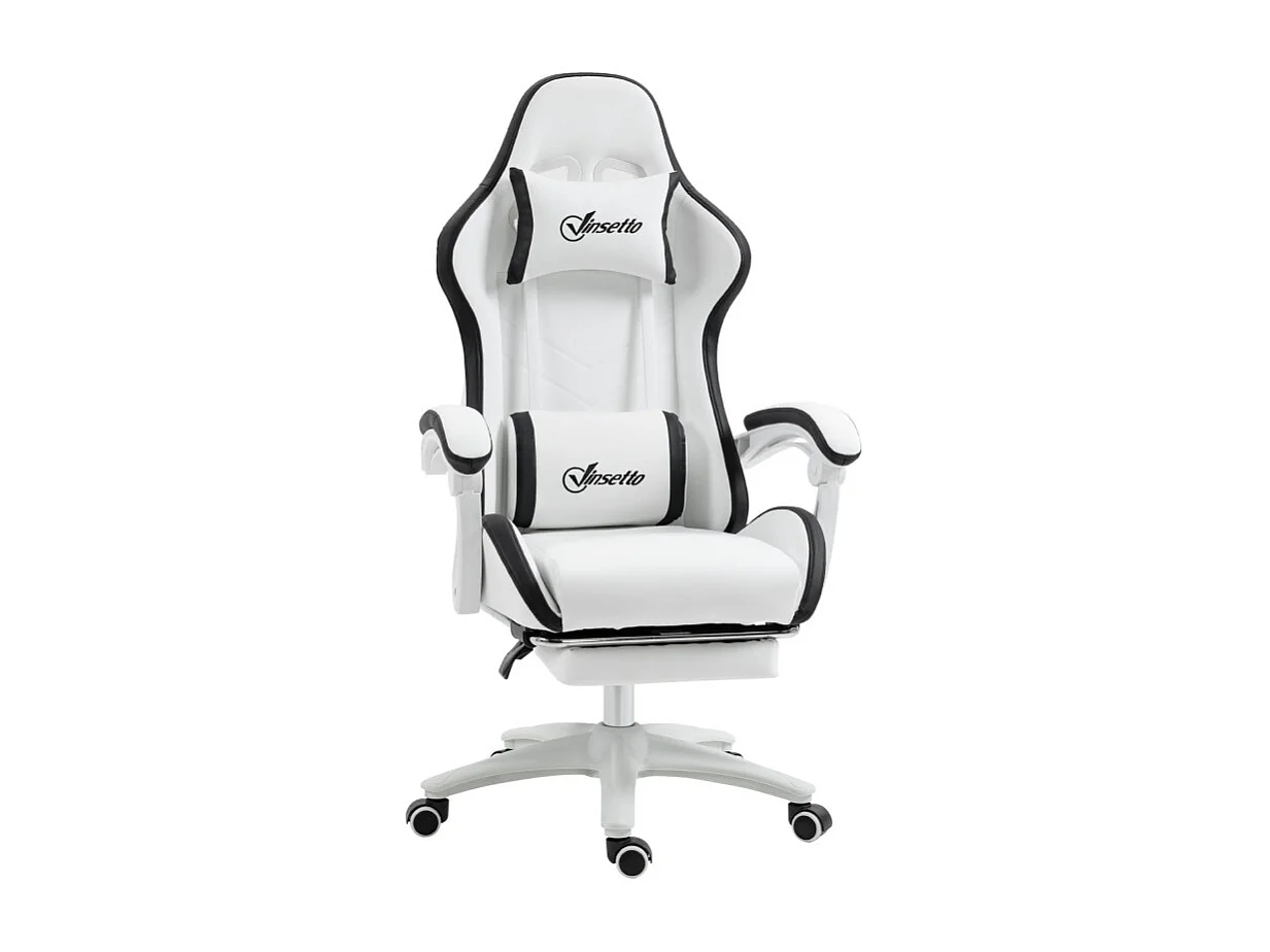 Chaise de bureau gaming inclinable réglable TITTO blanche et grise