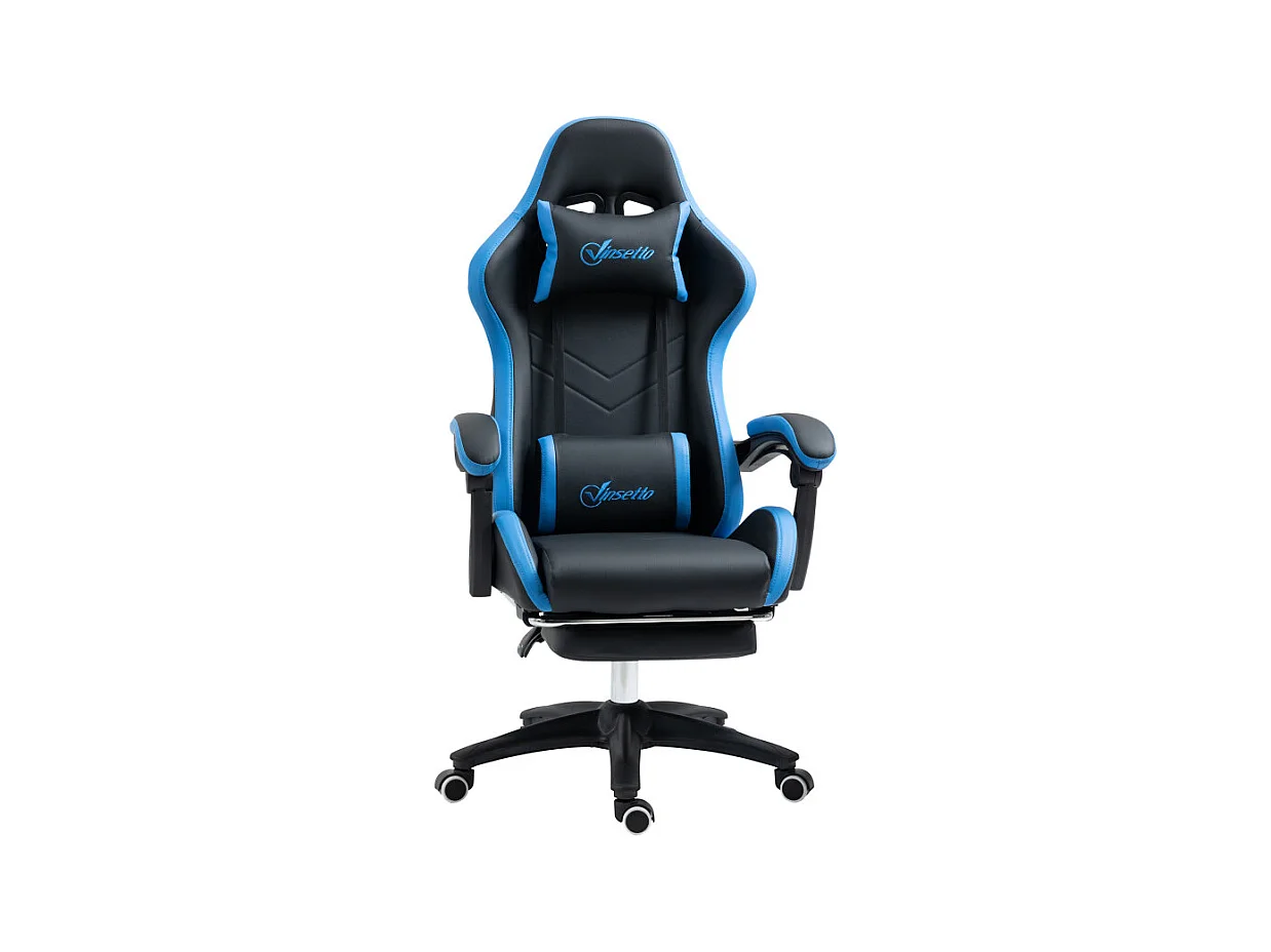 Chaise gaming de bureau inclinable VARETTA noir et bleu