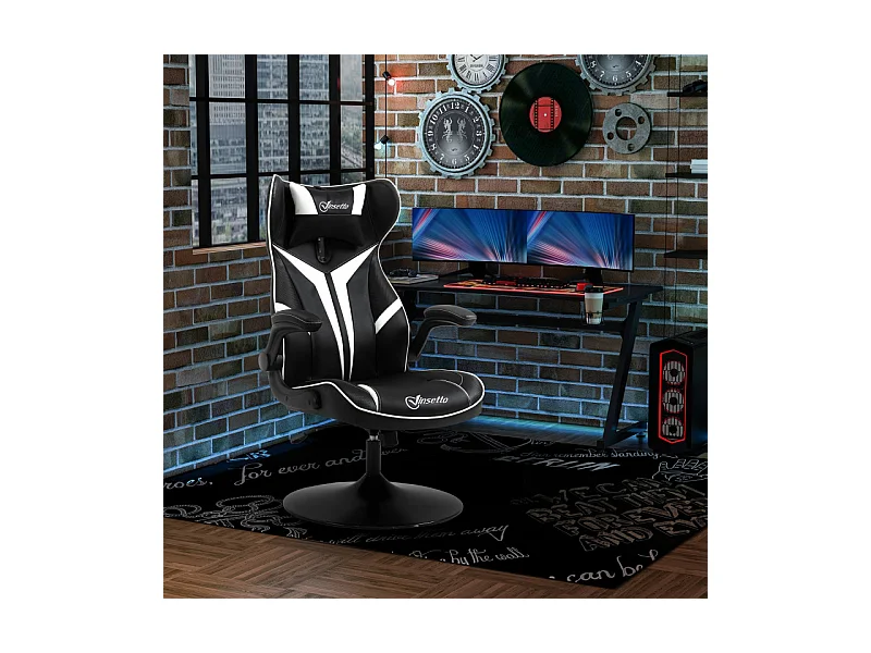 Fauteuil gaming AYRTON noir et blanc