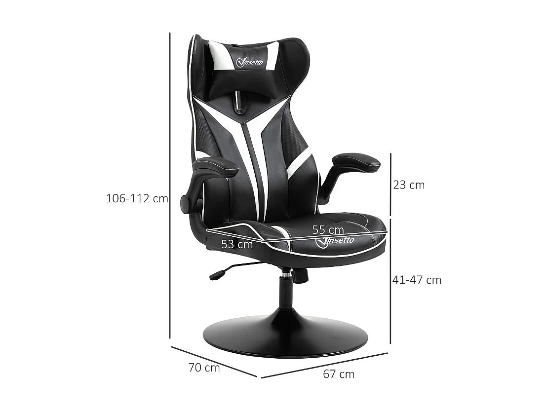 Fauteuil gaming AYRTON noir et blanc