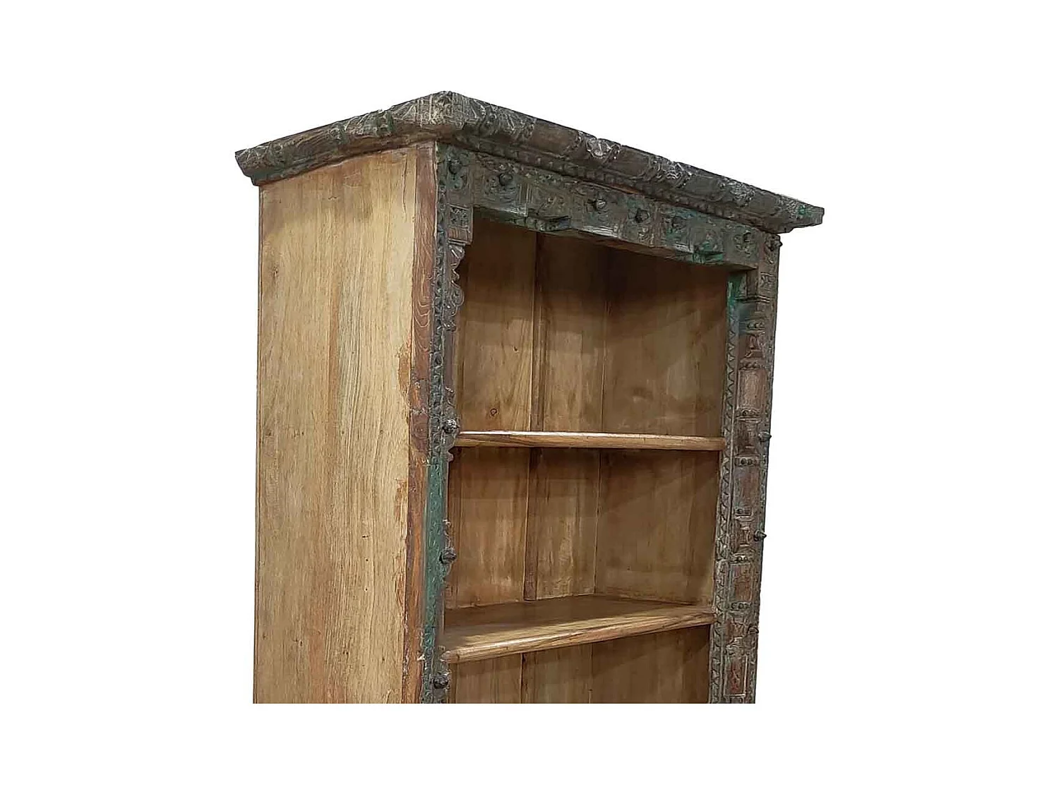 Estante de madeira artesanal castanha 112x43x205 cm