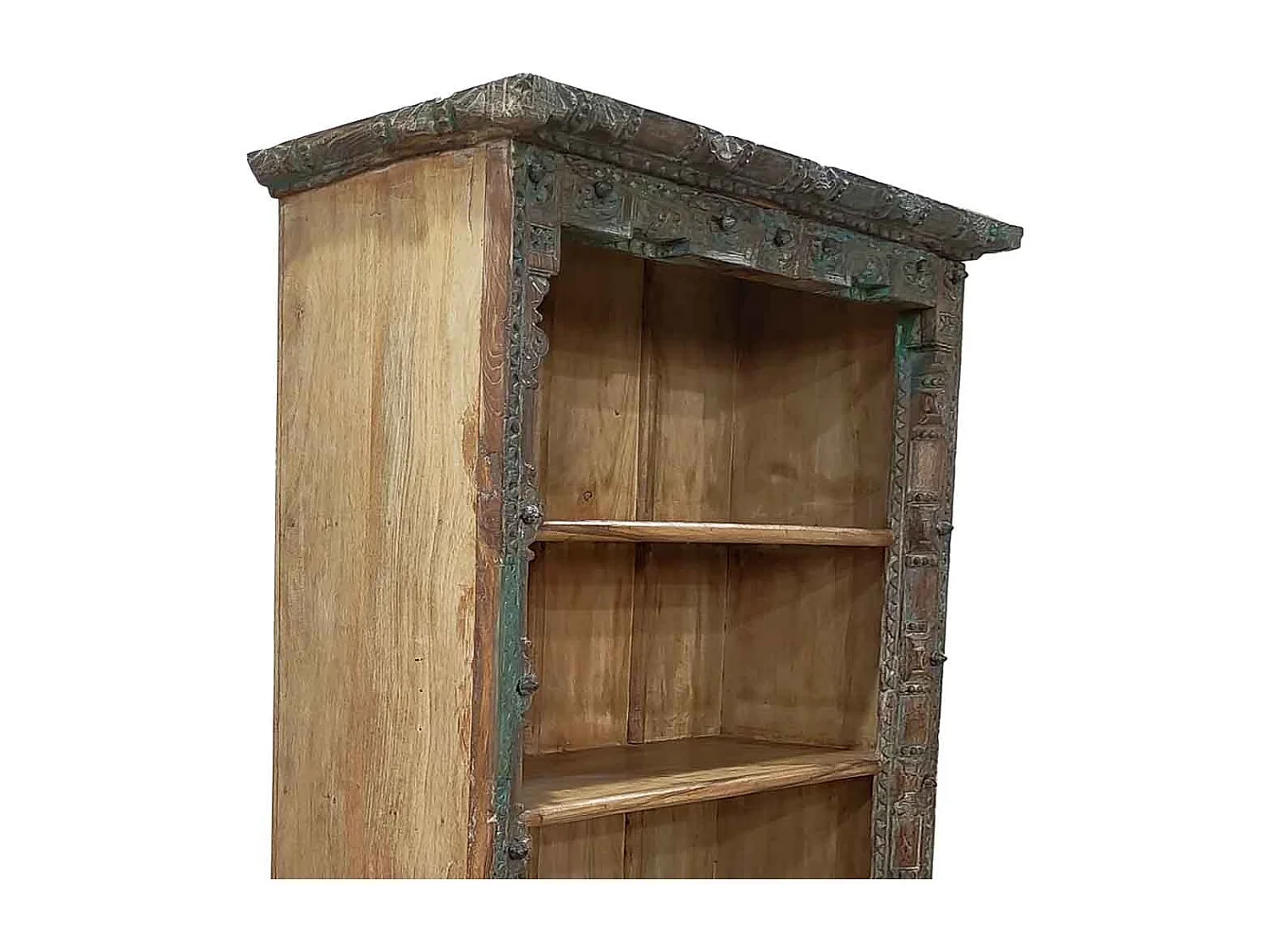 Estante de madeira artesanal castanha 112x43x205 cm