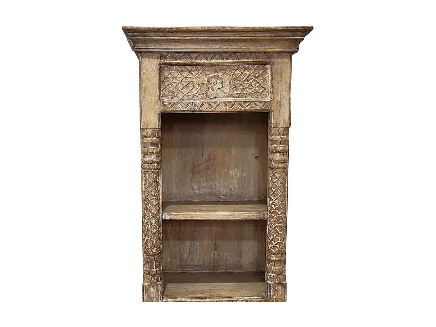 Estante artesanal em madeira castanha 57x38x180 cm